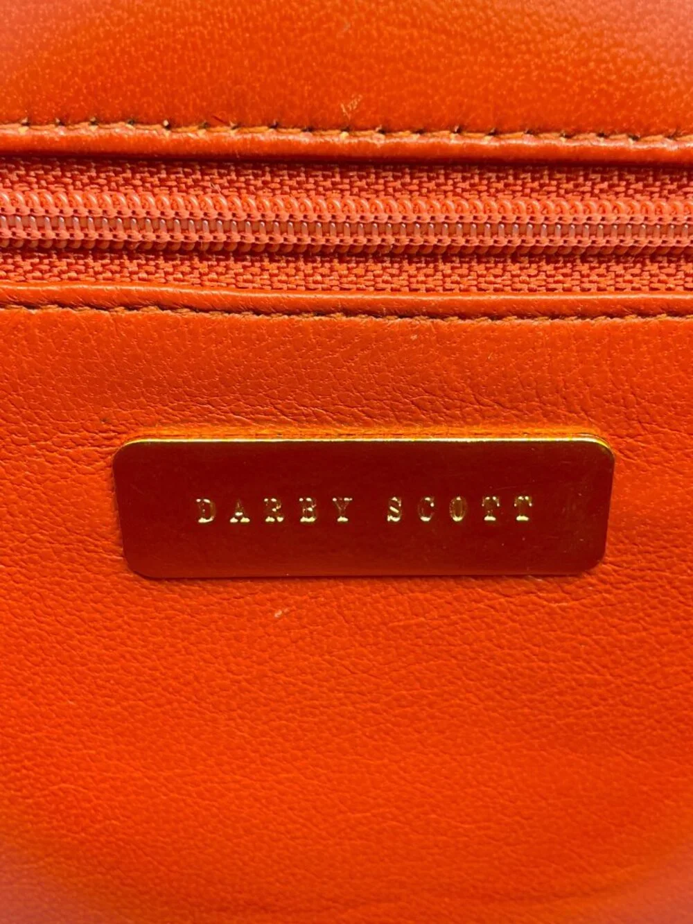 Darby Scott Orange Lizard Necklace Bag